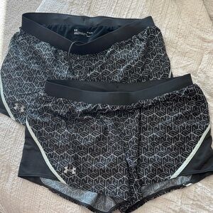 LOT of 2 - NEW! Under Armour Women's Athletic Running Shorts - Heat Gear